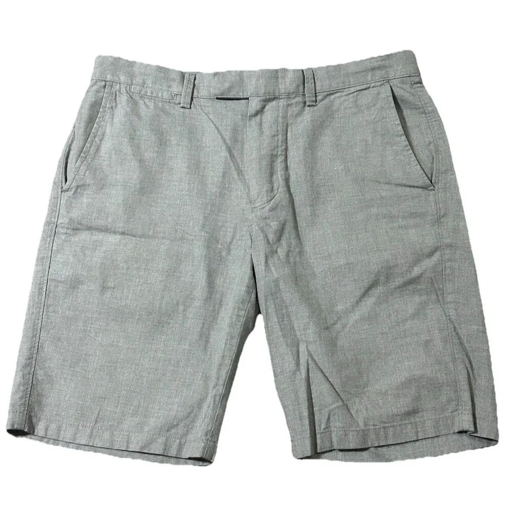 J.Crew Club Shorts Mens Sz 33 Gray Chino Casual Preppy Dock Club Boating Beach
